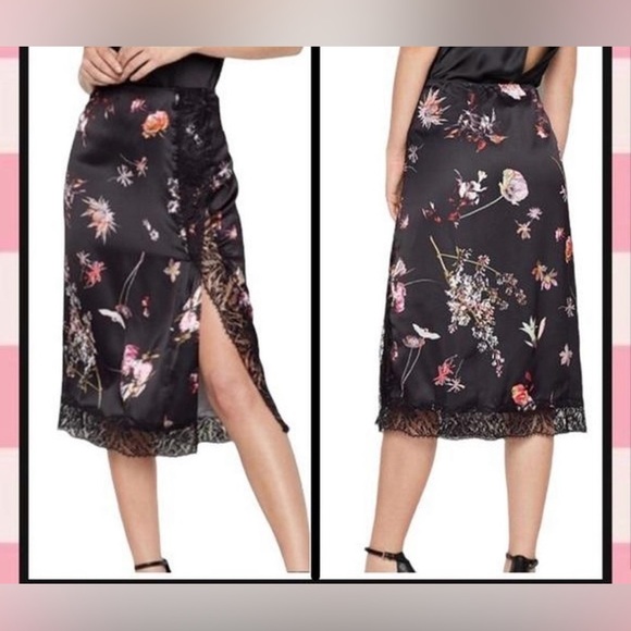 Victoria’s Secret Floral Midi Slip with buttons and lace panel - Picture 5 of 6